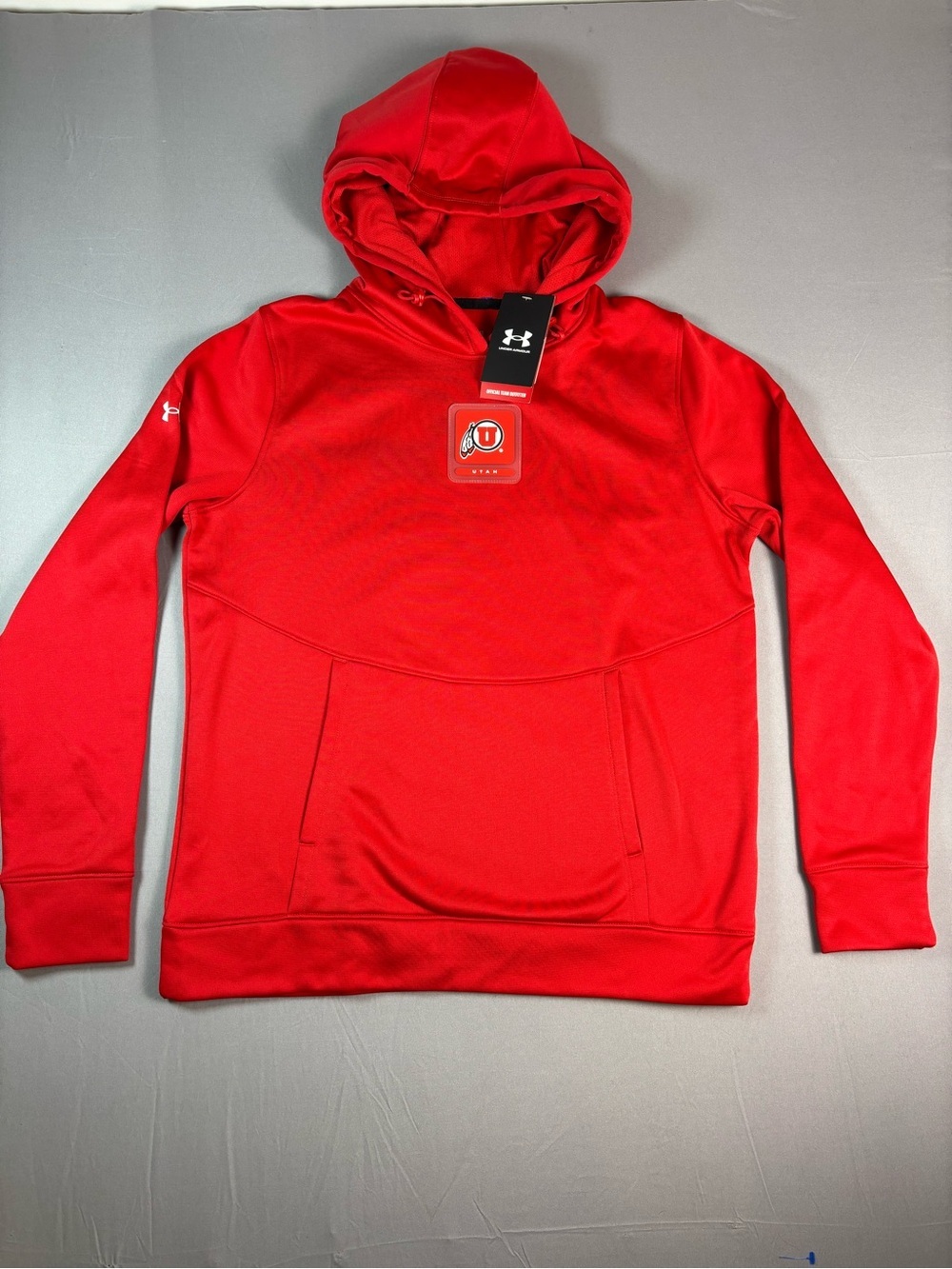 Under Armour University of Utah Utes Size Small Red Hooded Pullover Sweatshirt